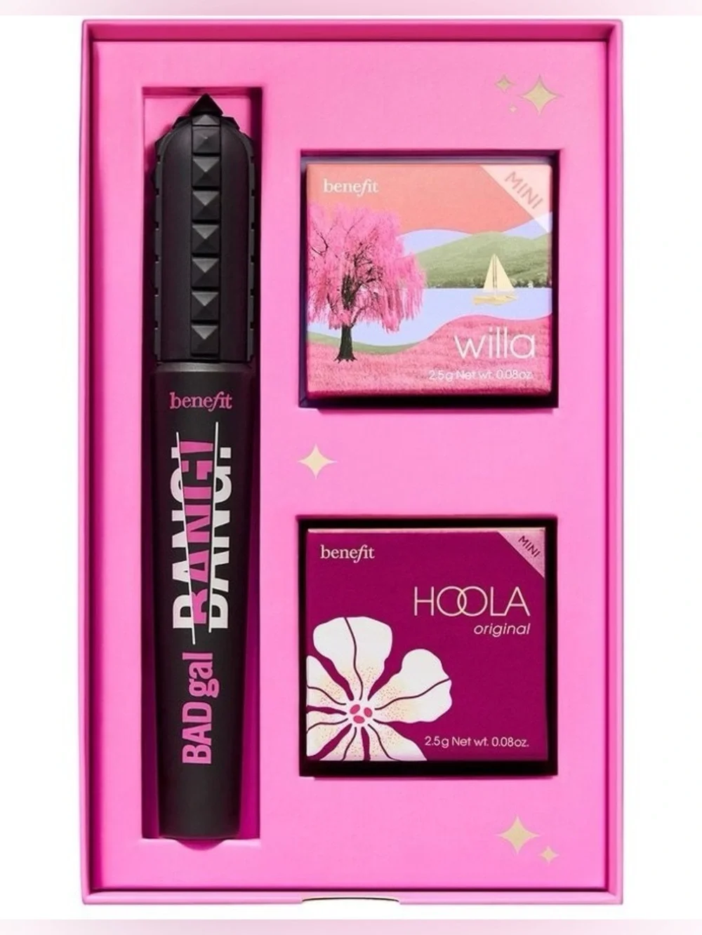 Benefit Cosmetics 3 Piece It's Glam Time Beauty Mascara Hoola Bronzer Blush Gift